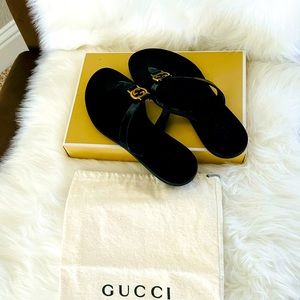 **SOLD** Authentic Gucci GG thong sandals Sz. 10